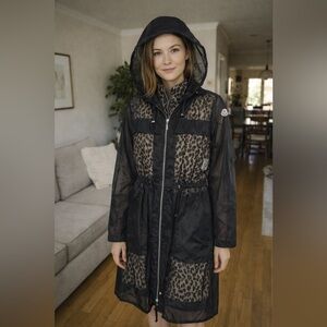 Moncler Spring/Summer Sheer Trench with Cheetah Print Down Vest 💫